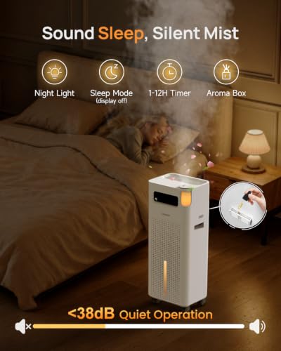 Large 14L Humidifier for Whole Home & Large Rooms, Silent Ultrasonic Cool Mist