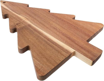 Christmas Tree-Shaped Wooden Charcuterie and Serving Tray - 14.9x9.4 Inches