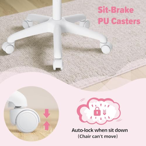Kids Desk Chair Ergonomic Study Chair with Flip Armrest - Pink