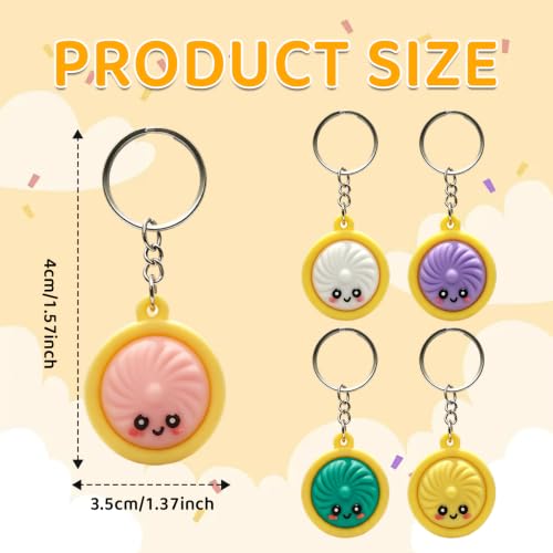 24 Mini Dumpling Keychains Bulk Cute Food-Inspired Party Favors