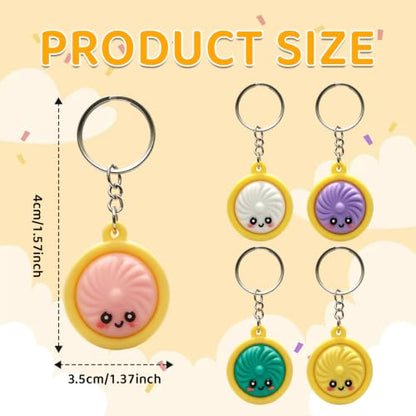 24 Mini Dumpling Keychains Bulk Cute Food-Inspired Party Favors