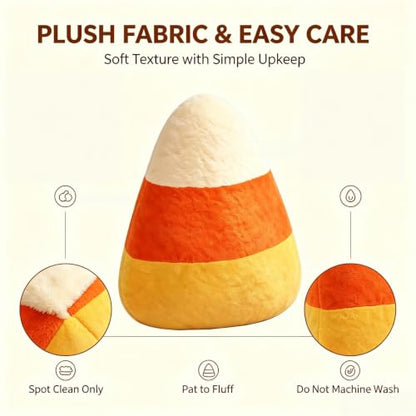 Candy Corn Plush Pillow - Halloween Autumn Seasonal Decorative Cushion