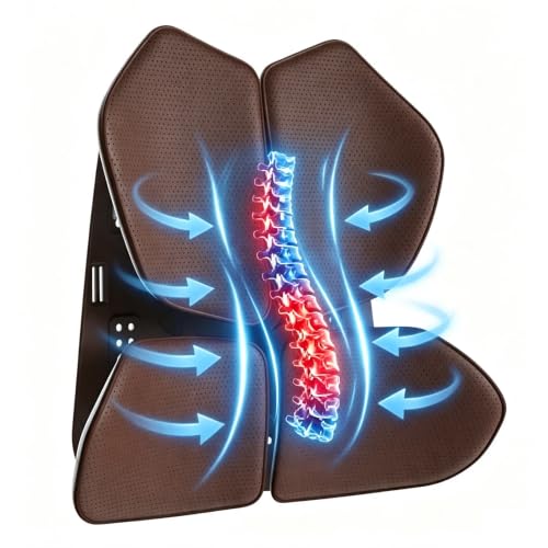 Brown 4-Zone Back Support Cushion for Car & Office Seating