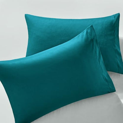 Standard 20x26 Inch Teal Microfiber Pillowcases - 2 Pack
