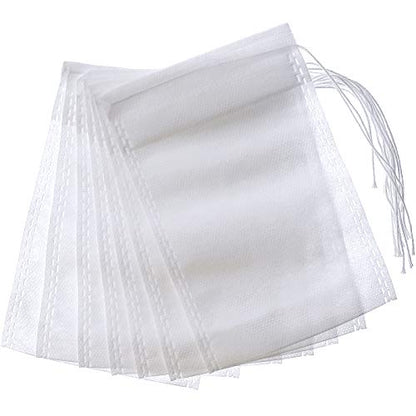 200 Pcs Tea Filter Bag Empty Loose Leaf Tea Bags Disposable Coffee Filter Bag Drawstring Filter Bags for Tea and Coffee 4 x 6 Inches