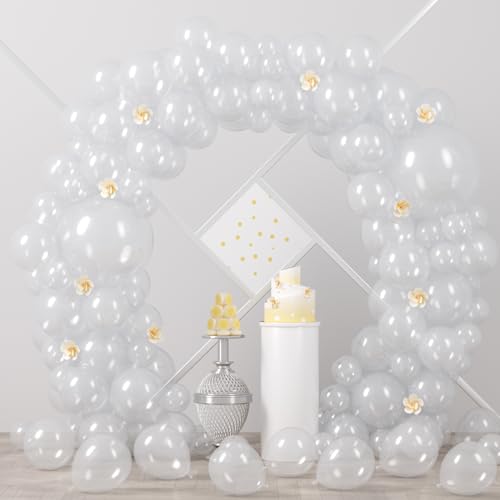 Voircoloria 90pack Clear Balloons Different Size 18/12/10/5 Inch Transparent Balloon Garland Arch Kit for Graduation, Wedding, Birthday, Baby Shower, Anniversary Party Decorations