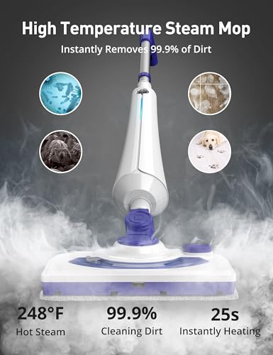 Indigo Professional Steam Mop Cleaner 1300W Floor Steamer with Detergent Chamber