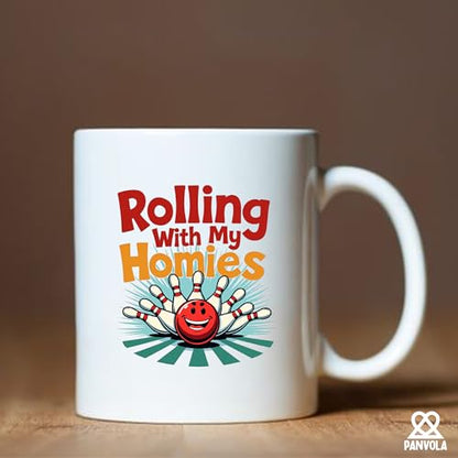 Funny Ceramic Mug 11oz - Rolling With My Homies Coffee Cup - White