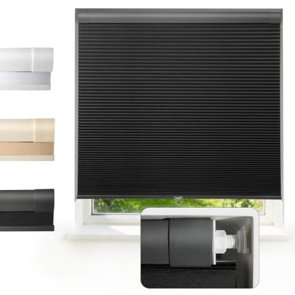 No Drill Blackout Cellular Shades 22x48 Inches - Black Variation