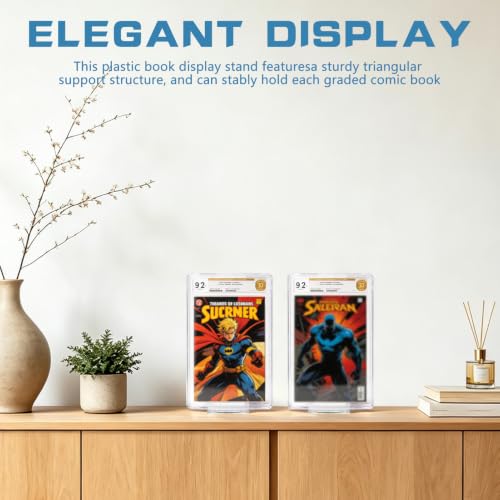 24 Pack Clear Acrylic Comic Book Display Stands Adjustable Graded Comic Racks