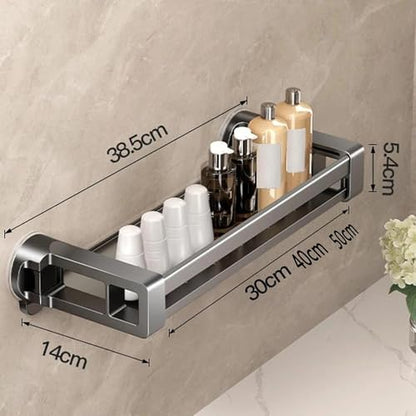 Heavy Duty Suction Cup Shelf 50cm Wall-Mounted Organizer for Bathroom & Kitchen