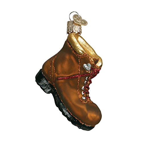 Christmas Glass Ornament Hiking Boot Handcrafted Holiday Decoration - Outdoor Adventure