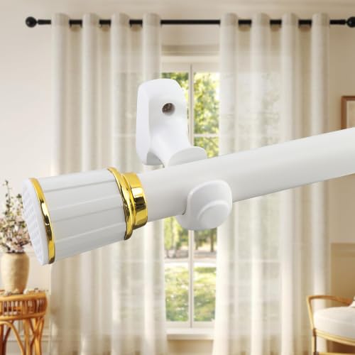 Wooden Curtain Rod Brackets White Support Diameter 35mm Pack of 2