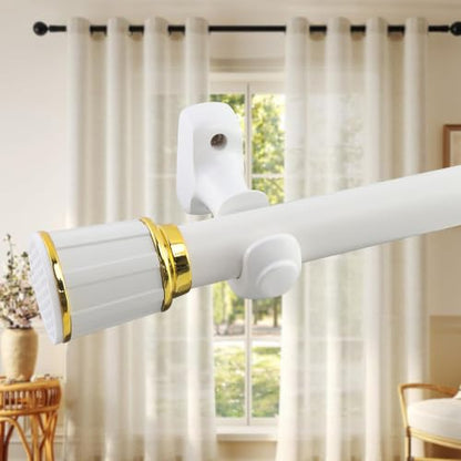 Wooden Curtain Rod Brackets White Support Diameter 35mm Pack of 2