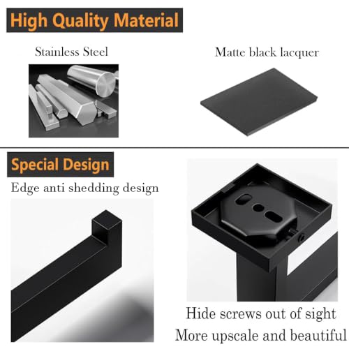 JOPOFI Matte Black Toilet Paper Holder - Modern Wall Mount Bathroom Accessory