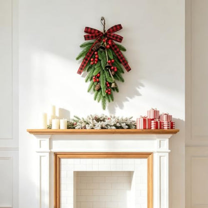 2Pcs 19.7-Inch Lighted Christmas Teardrop Swag for Front Door Decor - Variation of THIS listing