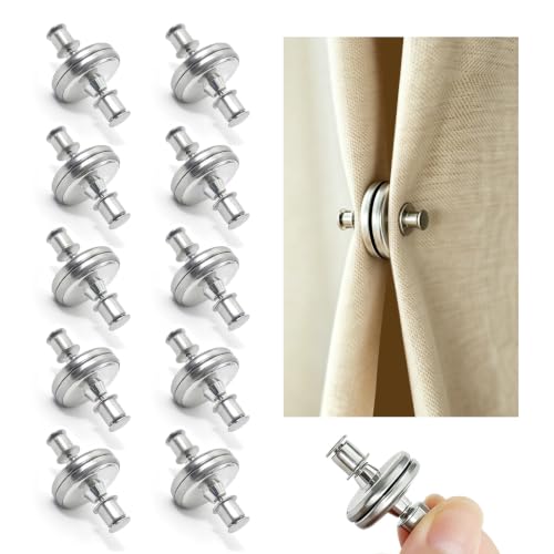 Magnetic Curtain Clips - 10 Pack for Window, Shower & Patio Curtains