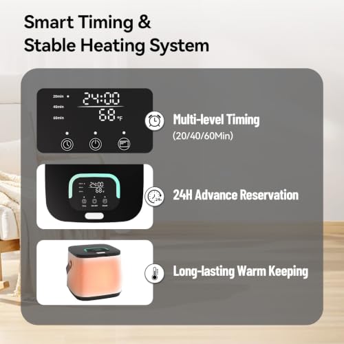 Bathroom Towel Warmer with 16L Capacity, Timer & LED Display