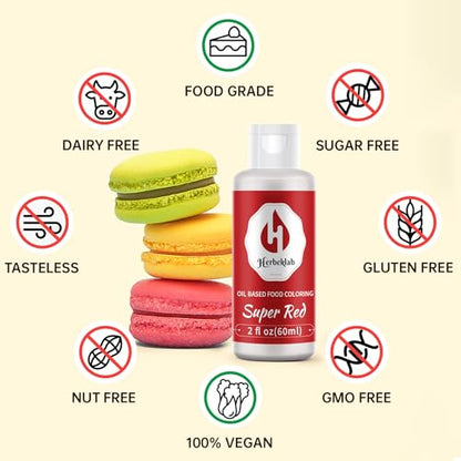 Christmas Red Oil Based Food Coloring – 2 fl oz Professional Grade Dye (Variation: Christmas Red) for Chocolate & Candy