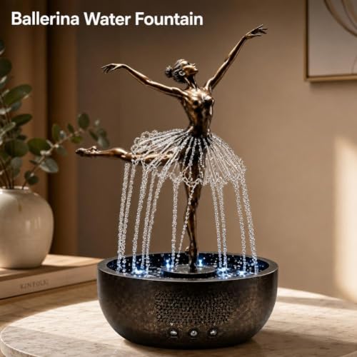 Ballerina Waterfall Fountain LED Tabletop Water Feature - USB / Bb Variation