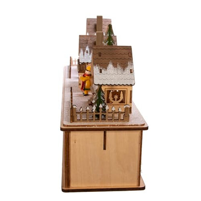 Battery-Operated LED Wooden Village Houses for Holiday Decor
