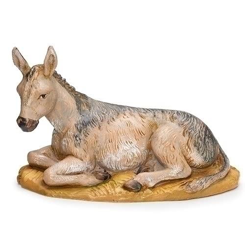 Roman Fontanini Seated Donkey Nativity Figure 7.5 Inch Made in Italy