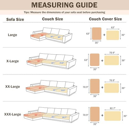 L Shaped Couch Cover 2 Pieces Dark Grey Waterproof Sofa Protector for Sectional Sofa - Large