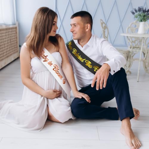 Baby Shower Sash Set - Baby in Bloom & Man Behind the Bump