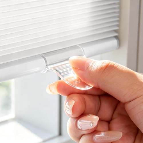 Clear No Drill Cellular Shade Handles Pack of 4 - Replacement Clip-On Blinds Accessories