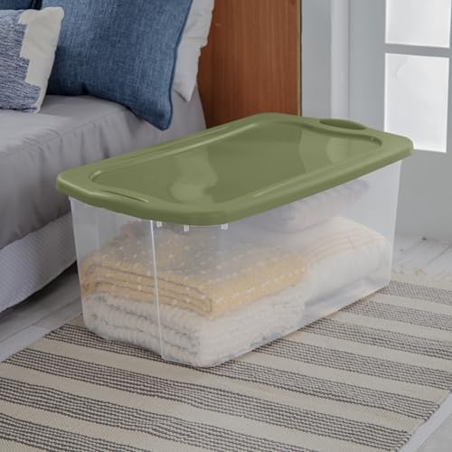 120 Quart Extra Large Storage Bin with Snap-On Lid & Handles - Single
