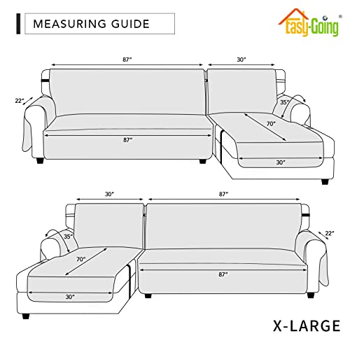 Waterproof L-Shape Sectional Couch Cover - X-Large Christmas Red, 2-Piece