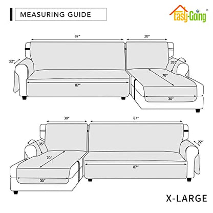 Waterproof L-Shape Sectional Couch Cover - X-Large Christmas Red, 2-Piece