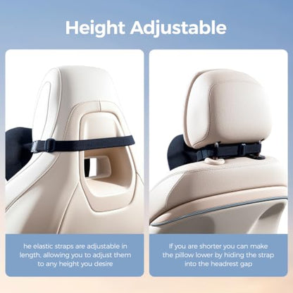 BABUR Car Neck Pillow Ergonomic Memory Foam Headrest - Black