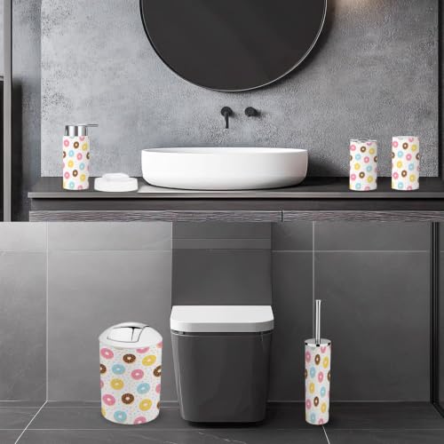 6-Piece Bathroom Accessory Set with Trash Can and Organizers