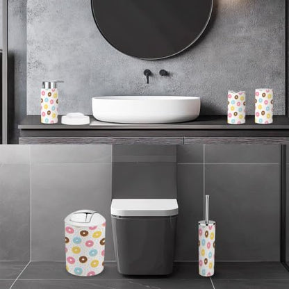 6-Piece Bathroom Accessory Set with Trash Can and Organizers