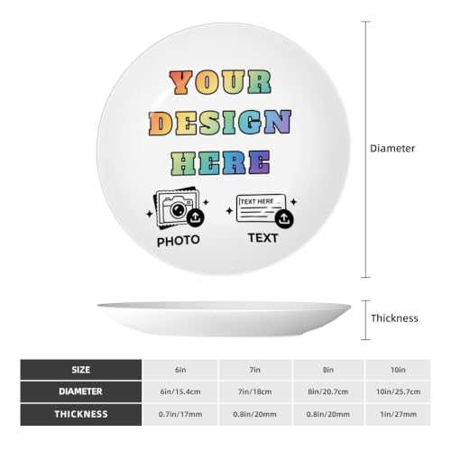 6-Inch Personalized Ceramic Plate with Logo, Photo or Text Customization