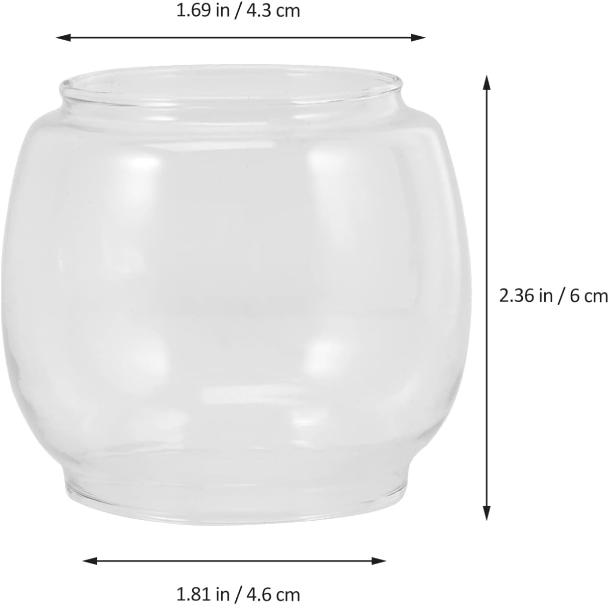 Uonlytech Oil Lamp Shade Glass - Vintage Round Kerosene Lamp Cover | 2.36 Inch Clear Replacement