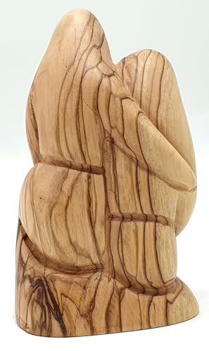 Hand Carved Olive Wood Nativity Scene - Holy Family Figurines for Christmas Decor