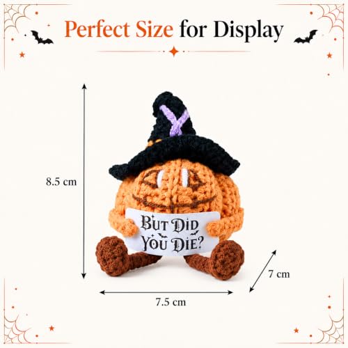 Halloween Crochet Pumpkin Boo Basket Stuffer - Funny Gnome Gift for Women & Men