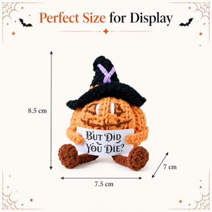 Halloween Crochet Pumpkin Boo Basket Stuffer - Funny Gnome Gift for Women & Men