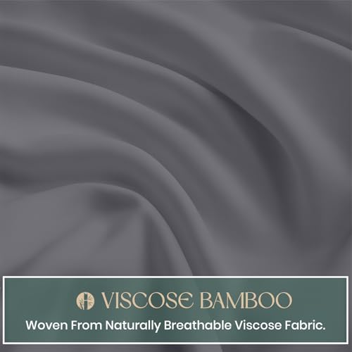 Dark Grey Oversize Bamboo Duvet Cover - Cooling & Silky Soft King Size