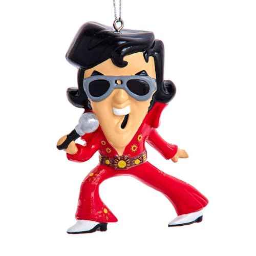 Kurt S. Adler Elvis in Red Suit Blowmold Ornament 3.25"
