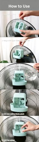 Portable Fan Ice Cooler Attachment with 4 Ice Cups - No Drill, Easy Install, Home Office Dorm