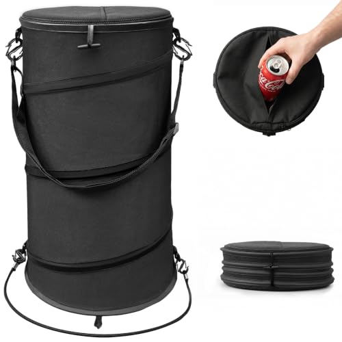 Boat Trash Can with Steel Support, Leak-Resistant Reusable Bag, Fits 10-13 Gal