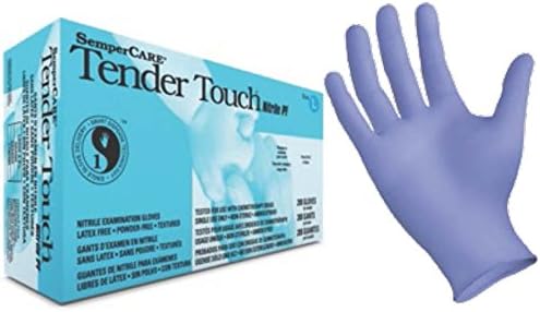 Tender Touch Nitrile Exam Gloves - Powder Free, Latex Free, Food Safe | Medium Size (Box of 200)
