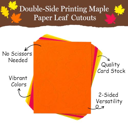 160 Pcs Fall Leaf Cutouts for Bulletin Boards and Classroom Decor