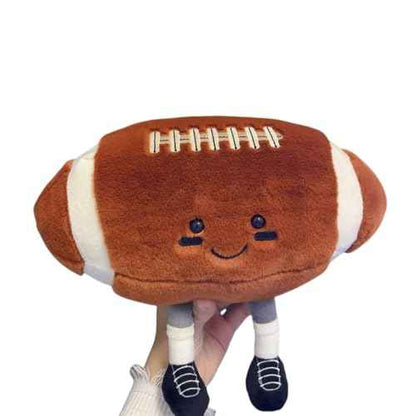 12" Cute Football Plush Toys Soft Stuffed Sport Throw Pillow Plush Ball Gift for Kids Birthday and Christmas Decoration (Rugby)