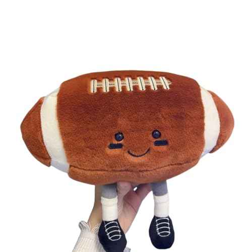 12" Cute Football Plush Toys Soft Stuffed Sport Throw Pillow Plush Ball Gift for Kids Birthday and Christmas Decoration (Rugby)