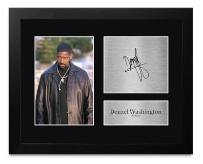 US Letter Framed Signed Denzel Washington Autograph Photo - Training Day Alonzo Gift