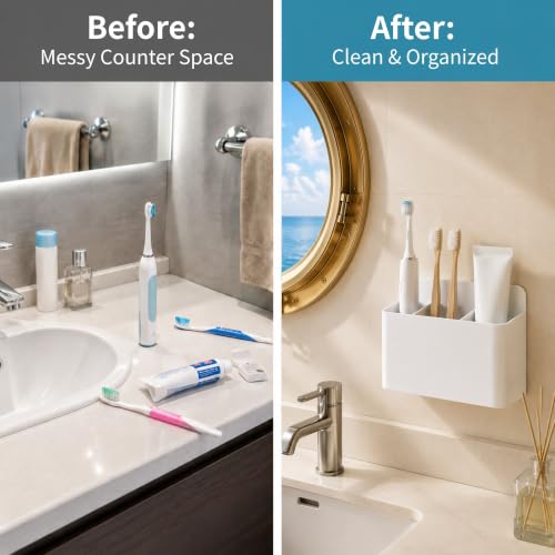 Magnetic Toothbrush Holder for Cruise Travel Wall Mount Organizer Compact Bathroom